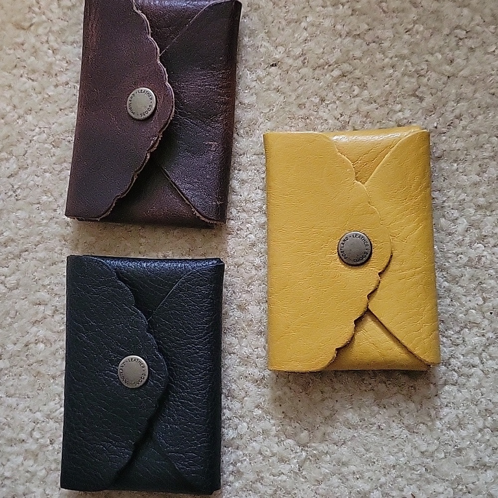 Set of Three Leather Card Holders